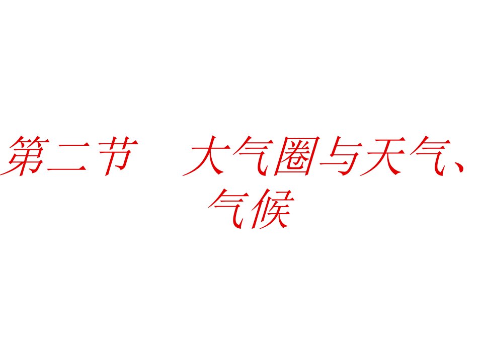 高一地理大气圈与天气