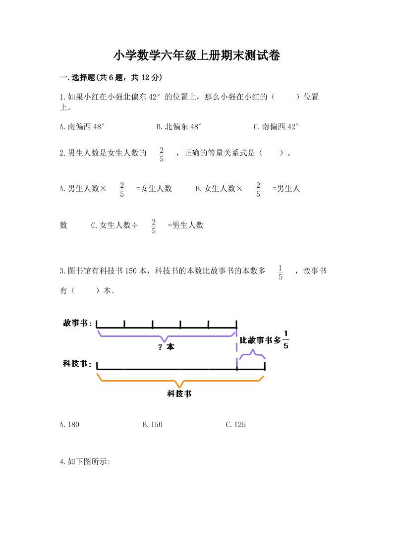 小学数学六年级上册期末测试卷附答案【实用】2