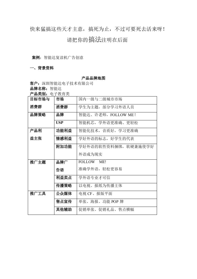 m智能达复读机广告创意