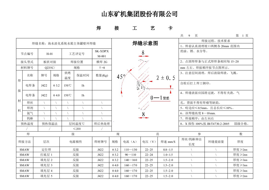 储罐焊接工艺卡-word资料(精)