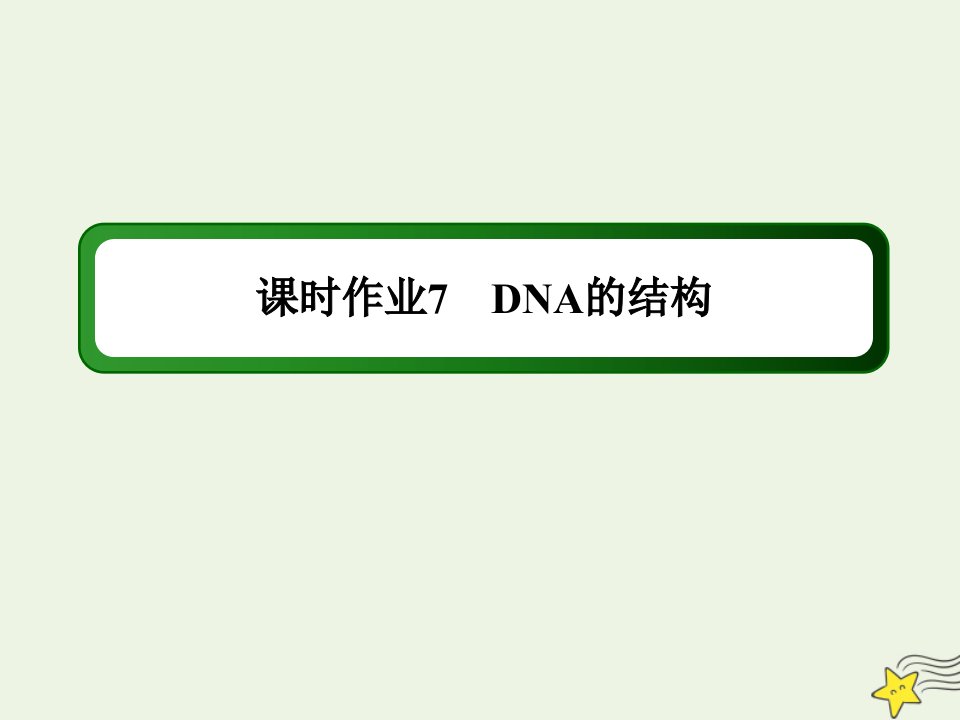 新教材高中生物第3章基因的本质2DNA的结构课时作业课件新人教版必修2