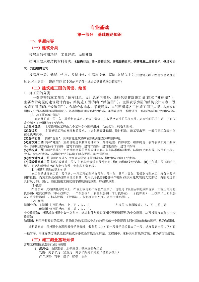 北京地区初级职称助工考试大纲及详细内容建筑类结合网上资料整理全