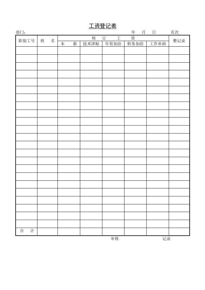 精品文档-工资登记表