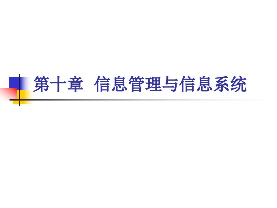 企业管理学第十章信息管理与信息系统