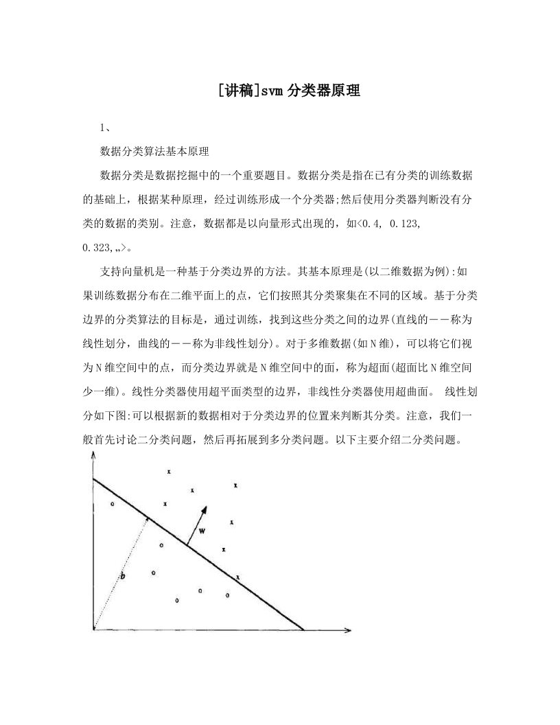 [讲稿]svm分类器原理