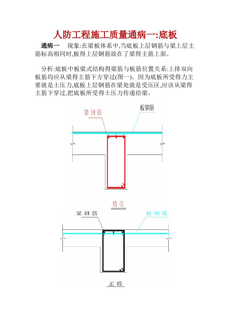 人防工程施工质量通病一底板