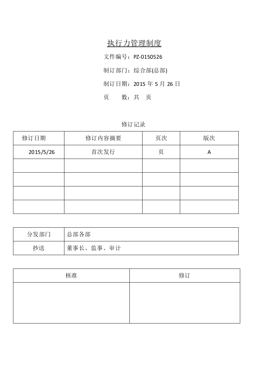 集团公司执行力管理制度