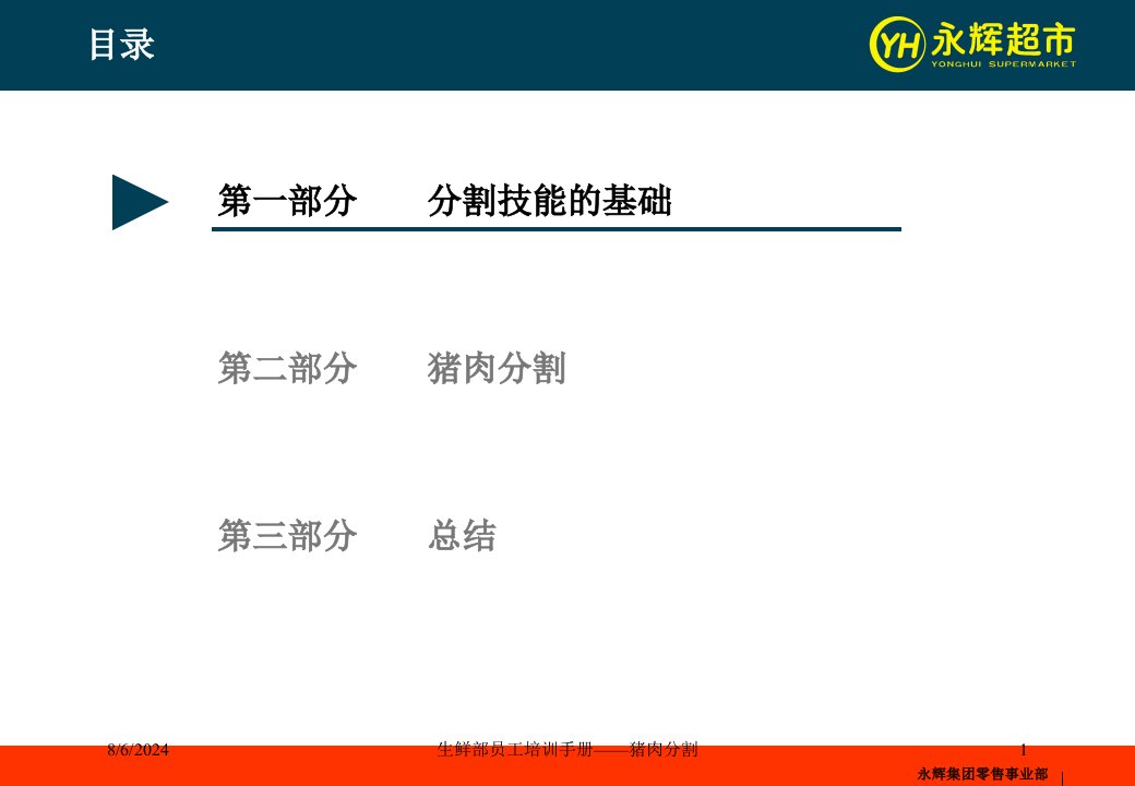 2021年度生鲜部员工培训手册——猪肉分割讲义