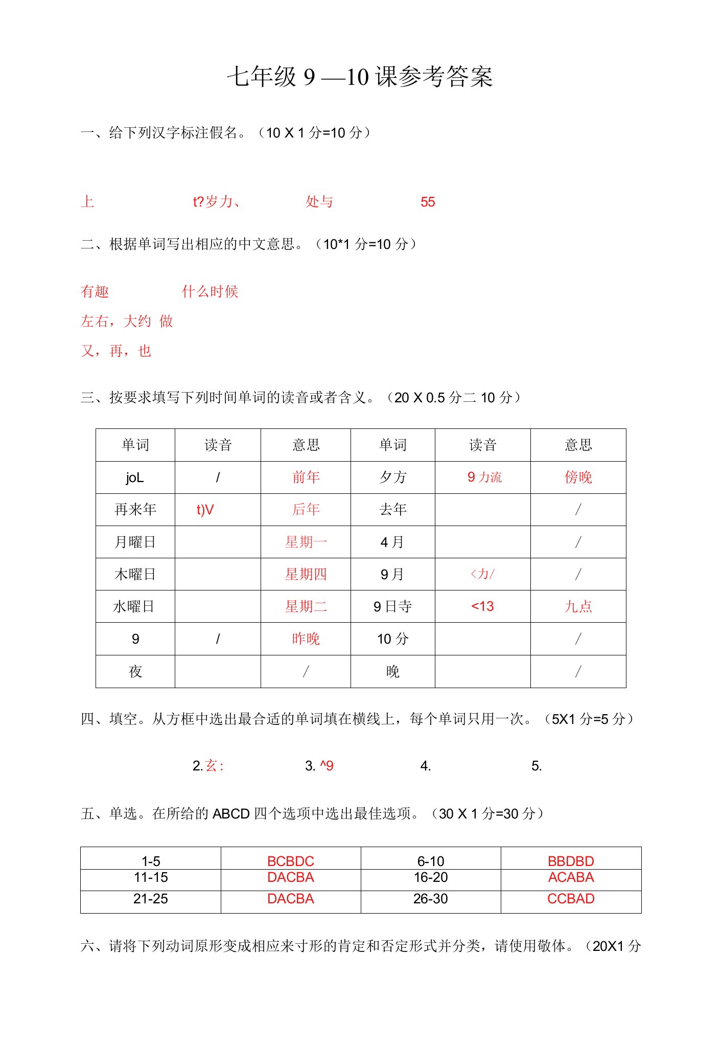 人教版七年级