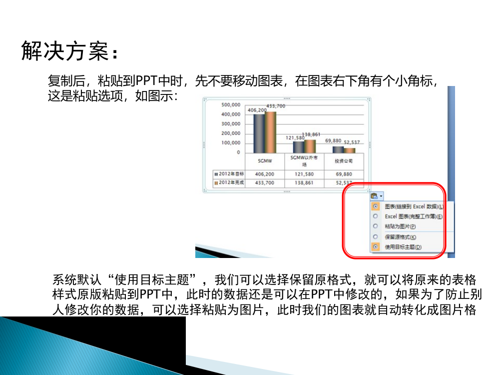 EXCEL图表保留原格式粘贴