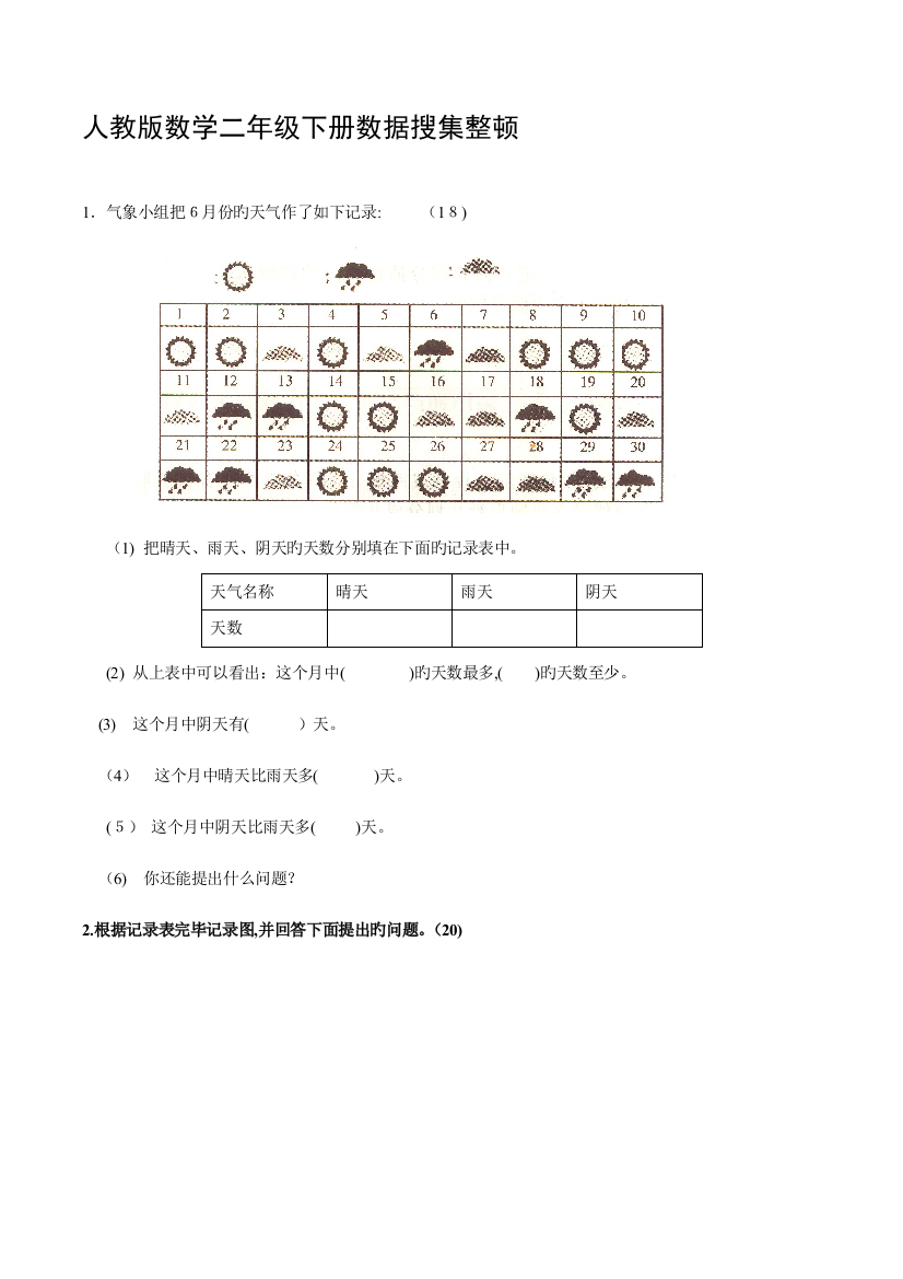 2023年人教版小学二年级下册数学单元测试题全套