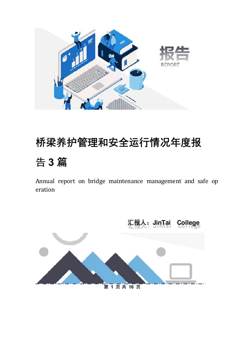 桥梁养护管理和安全运行情况年度报告3篇