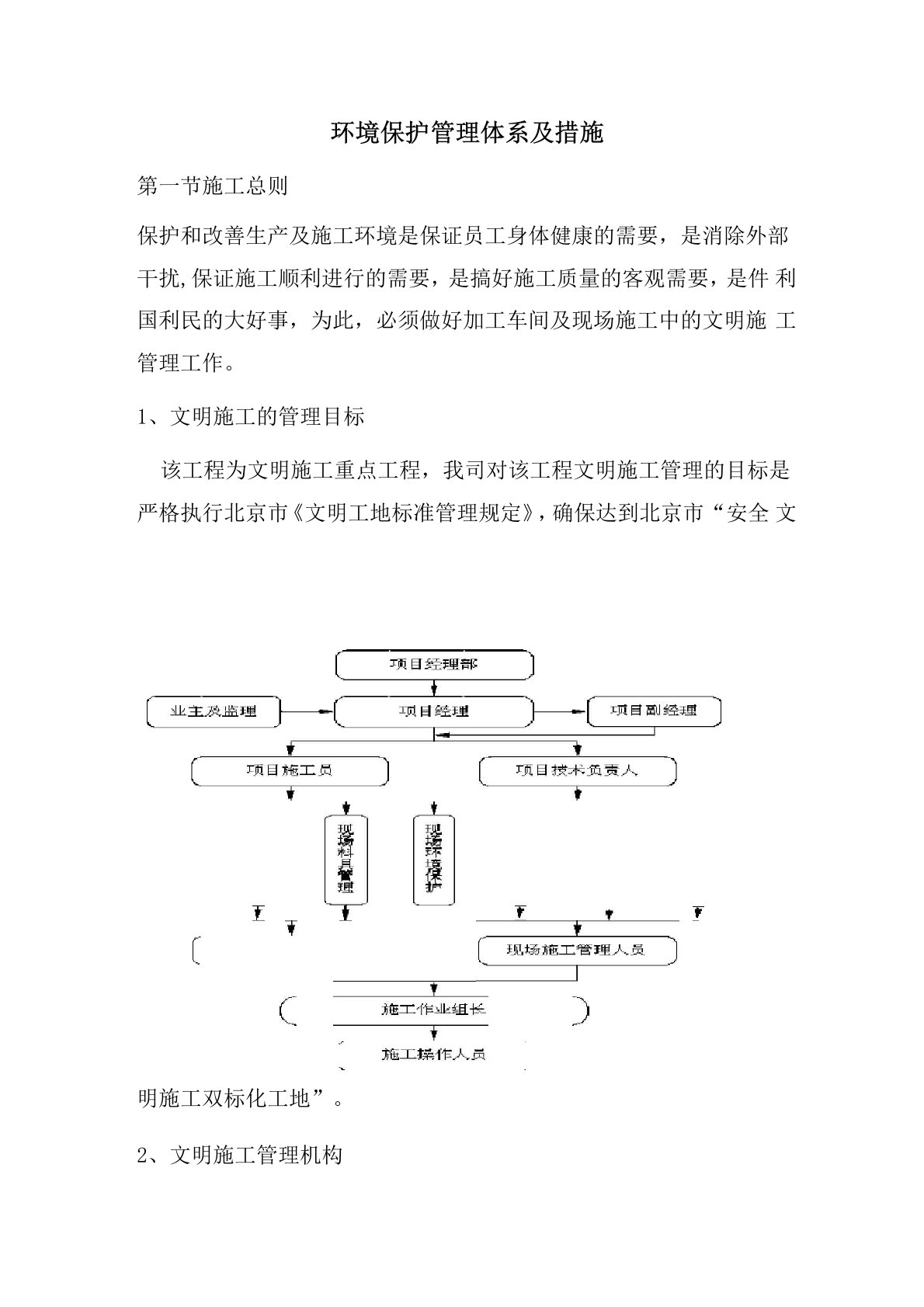 建设工程环境保护管理体系及措施