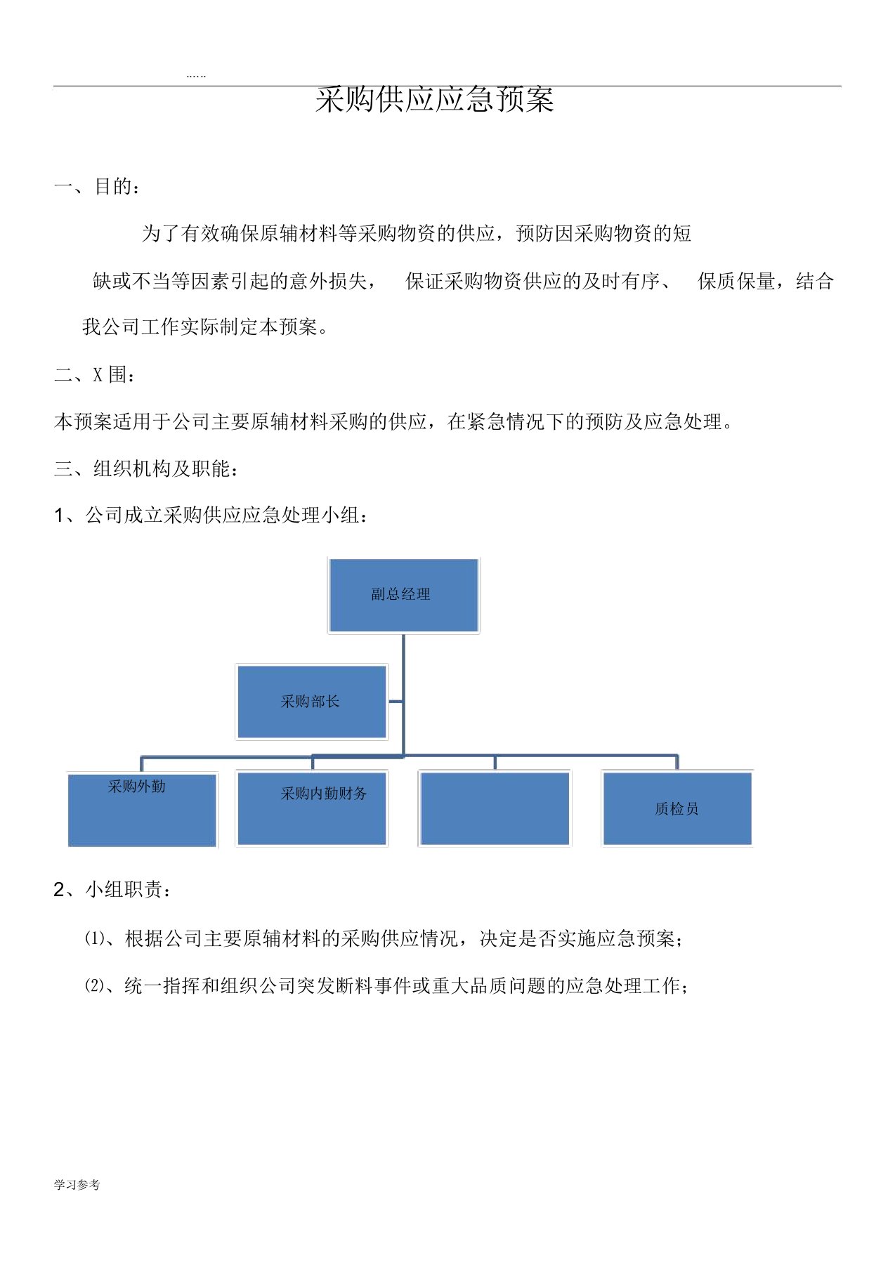 采购应急处置预案