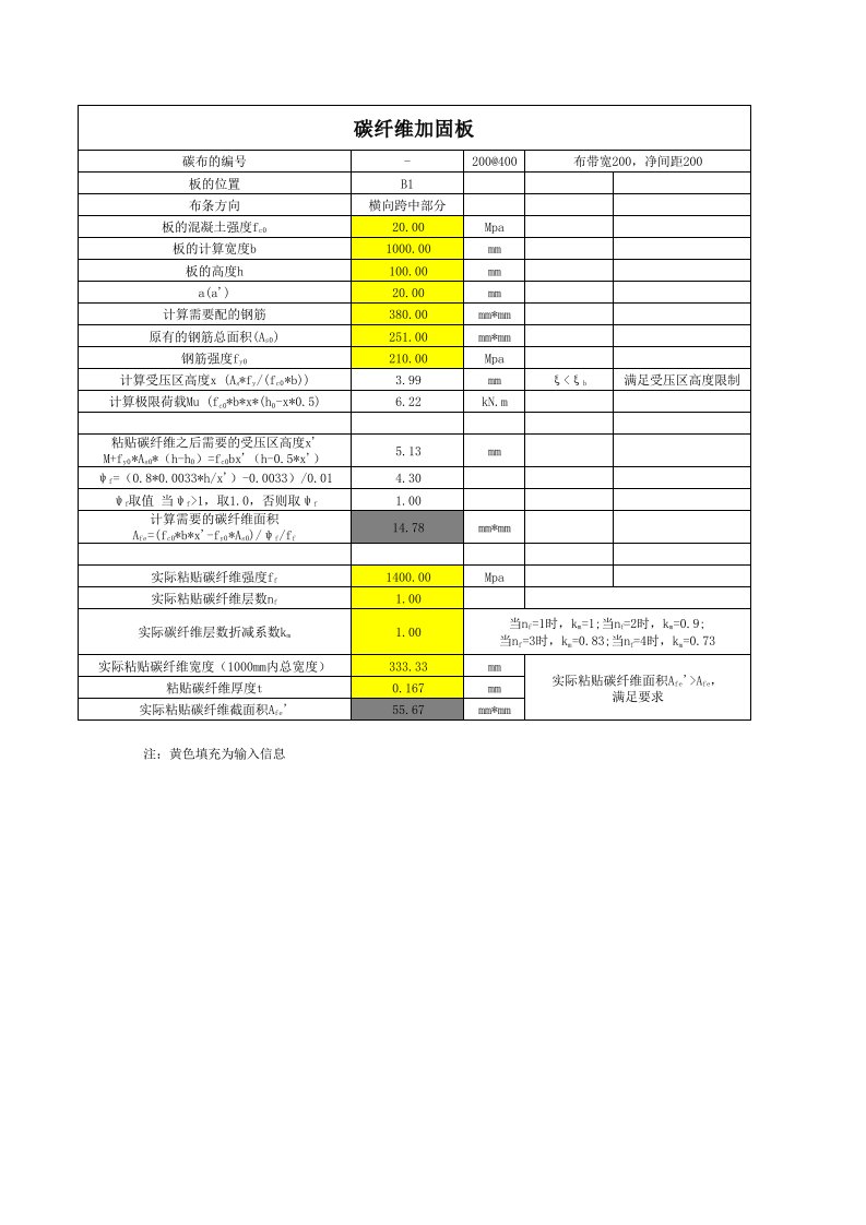 碳纤维加固板的计算书