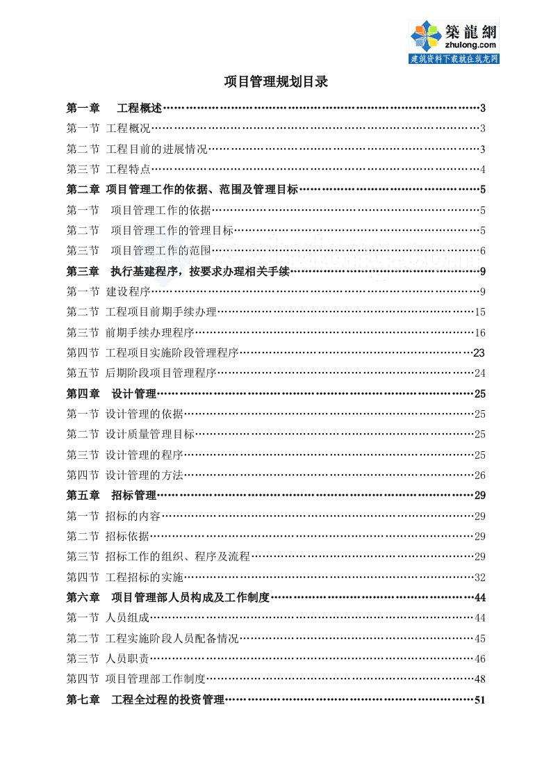 房地产项目管理规划