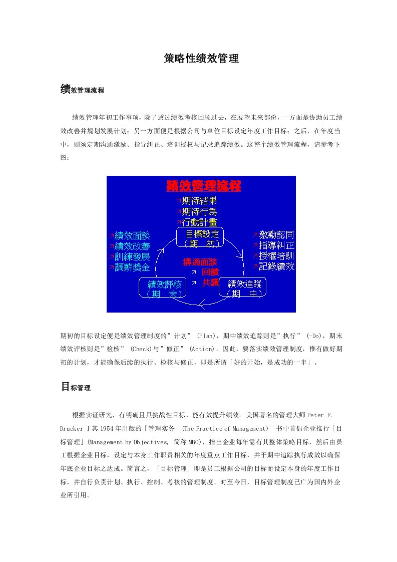 策略性绩效管理流程