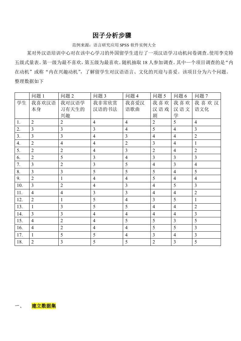 因子分析步骤范例