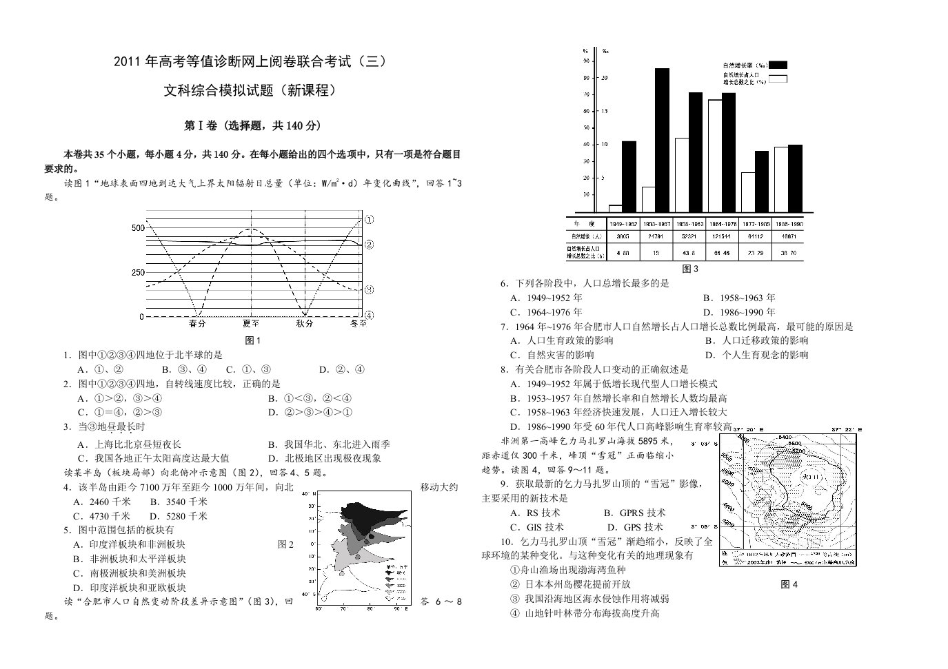 文科综合(课标版)试卷