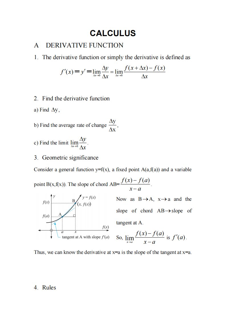 AP微积分CALCULUS知识点总结