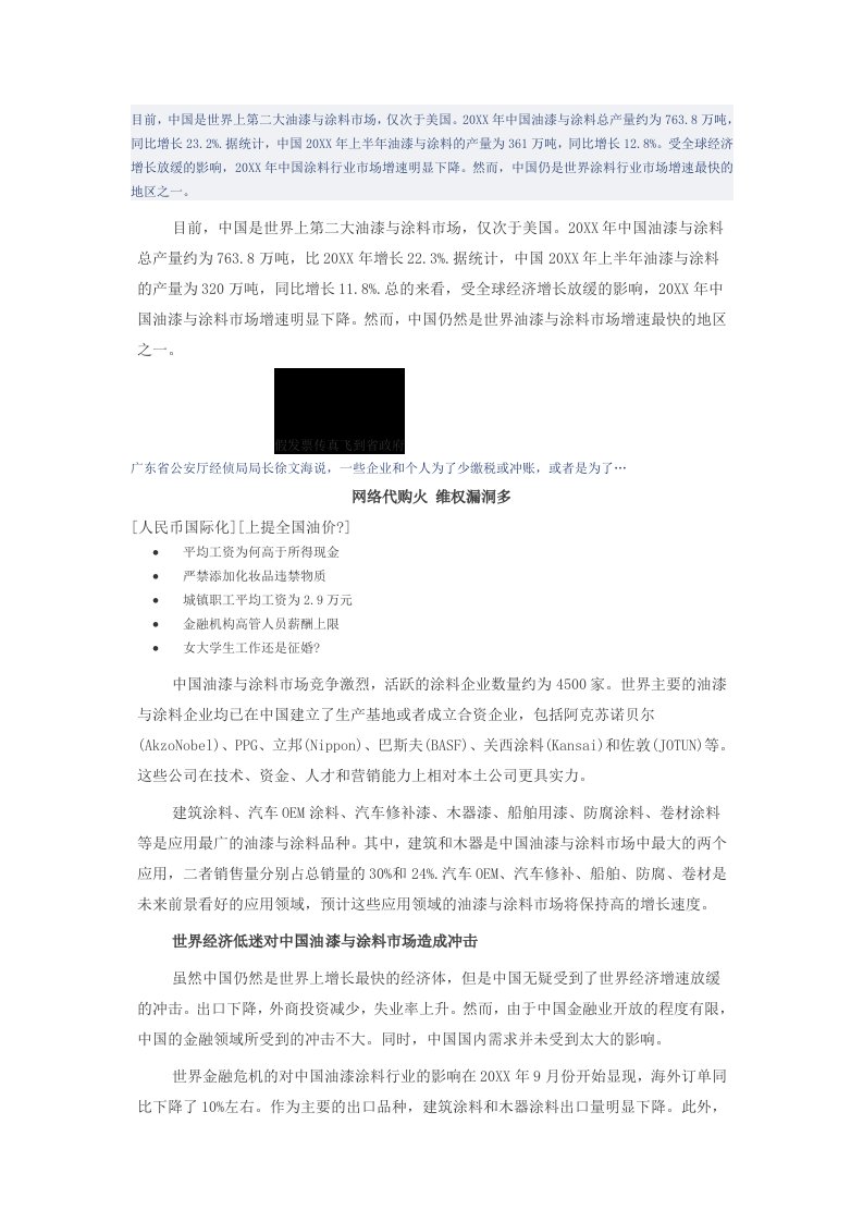 行业分析-中国涂料行业展望与市场预测分析