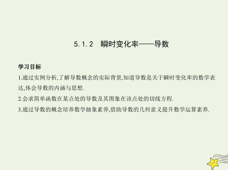 2022版新教材高中数学第5章导数及其应用1.2瞬时变化率__导数课件苏教版选择性必修第一册