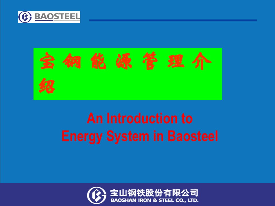 能源化工-中英文宝钢能源管理介绍