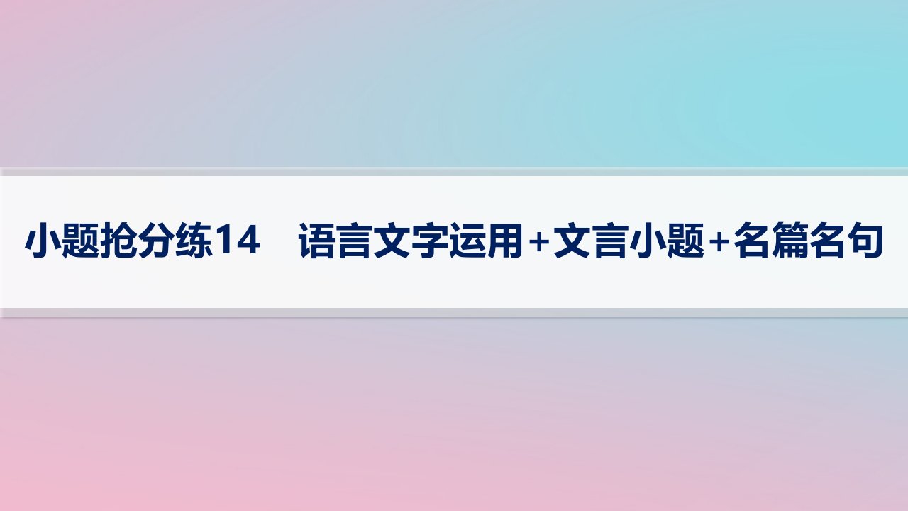 适用于新高考新教材2024版高考语文二轮复习小题抢分练14语言文字运用