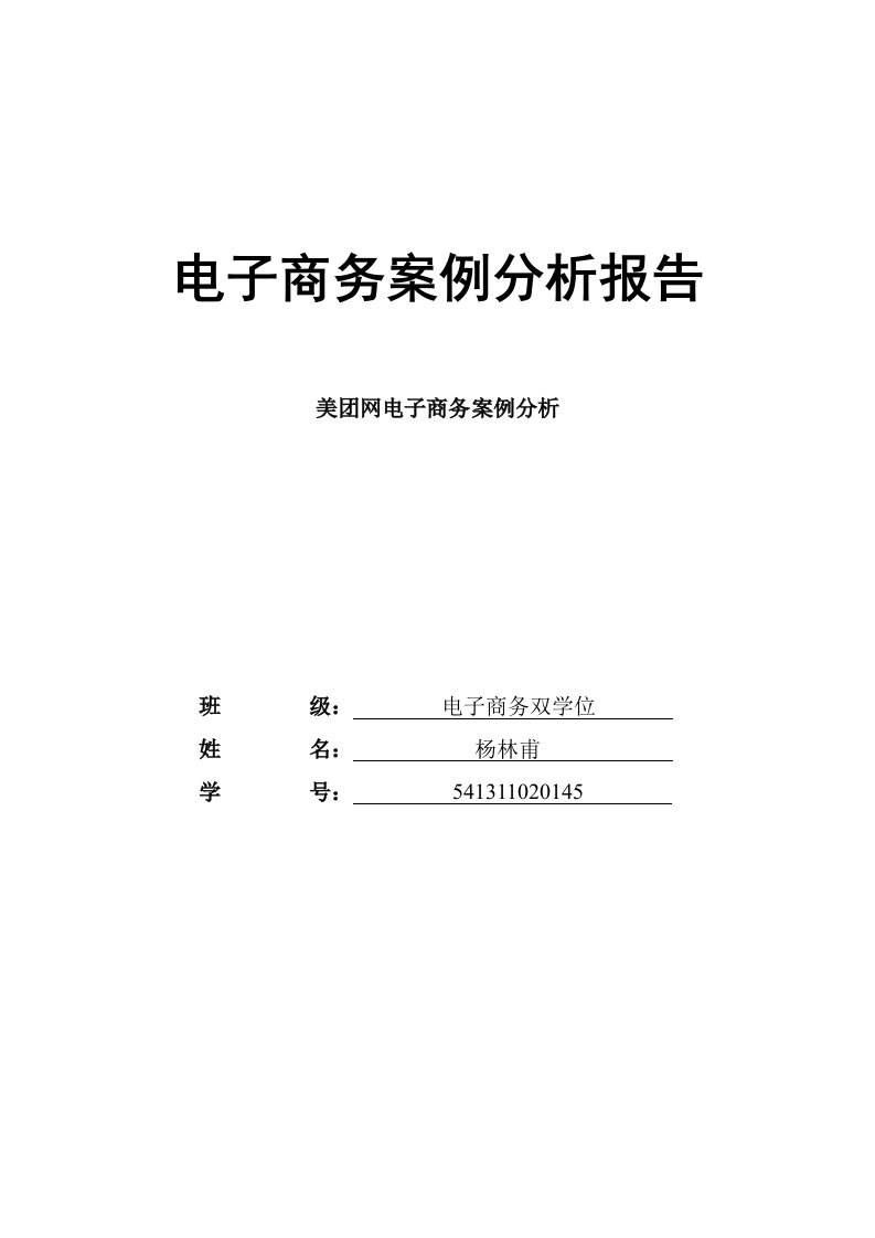 美团网电子商务案例分析-杨林甫