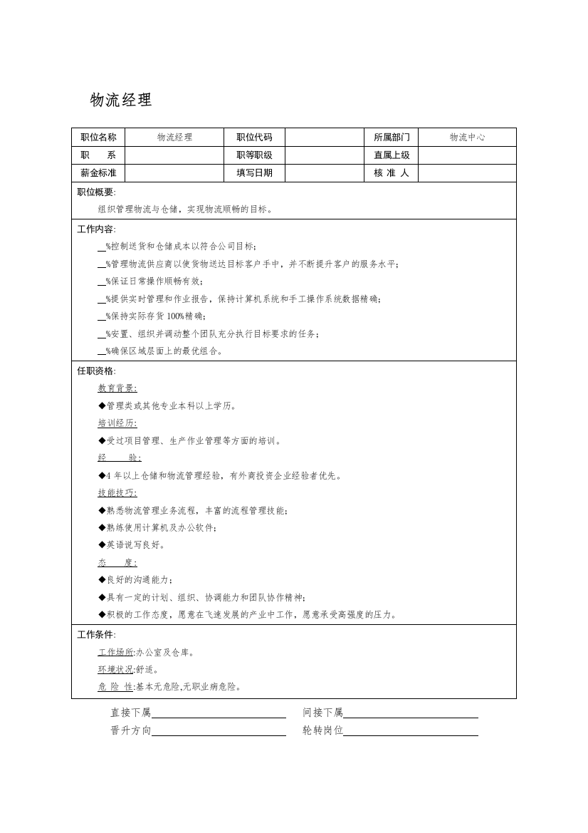 物流经理