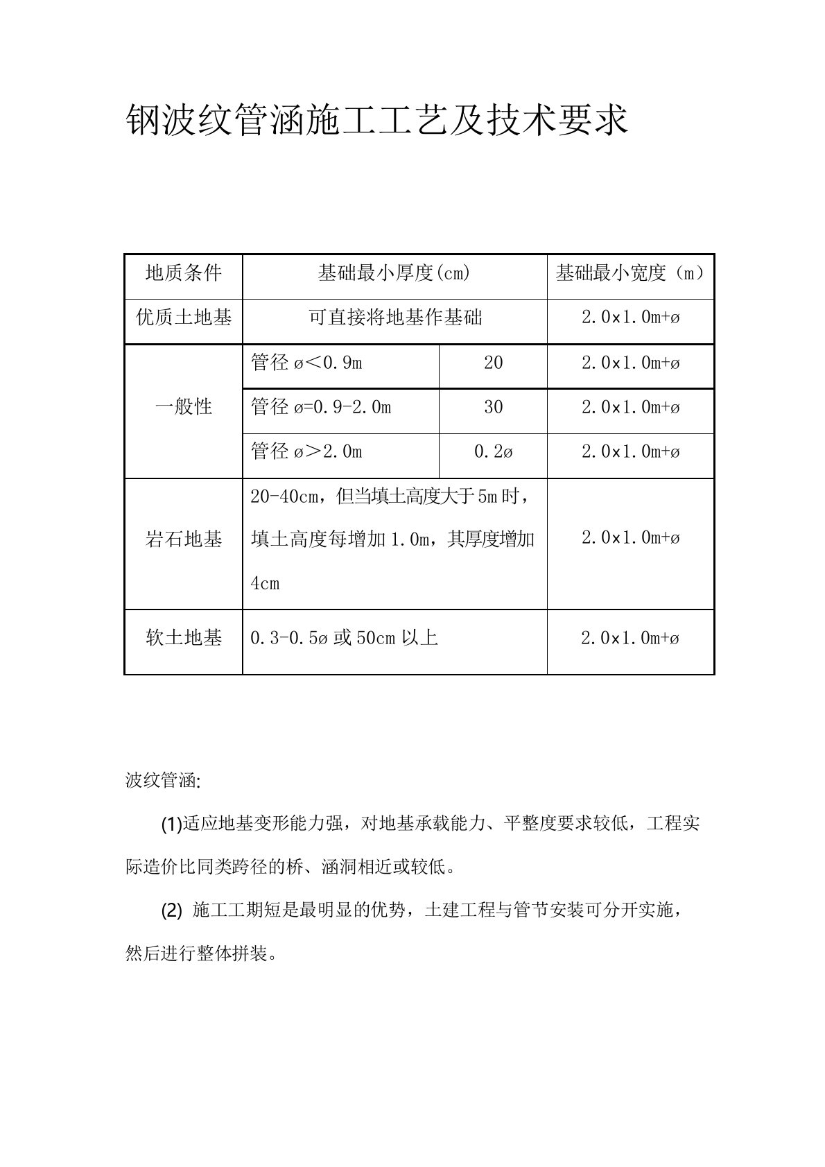 钢波纹管涵施工工艺及技术要求