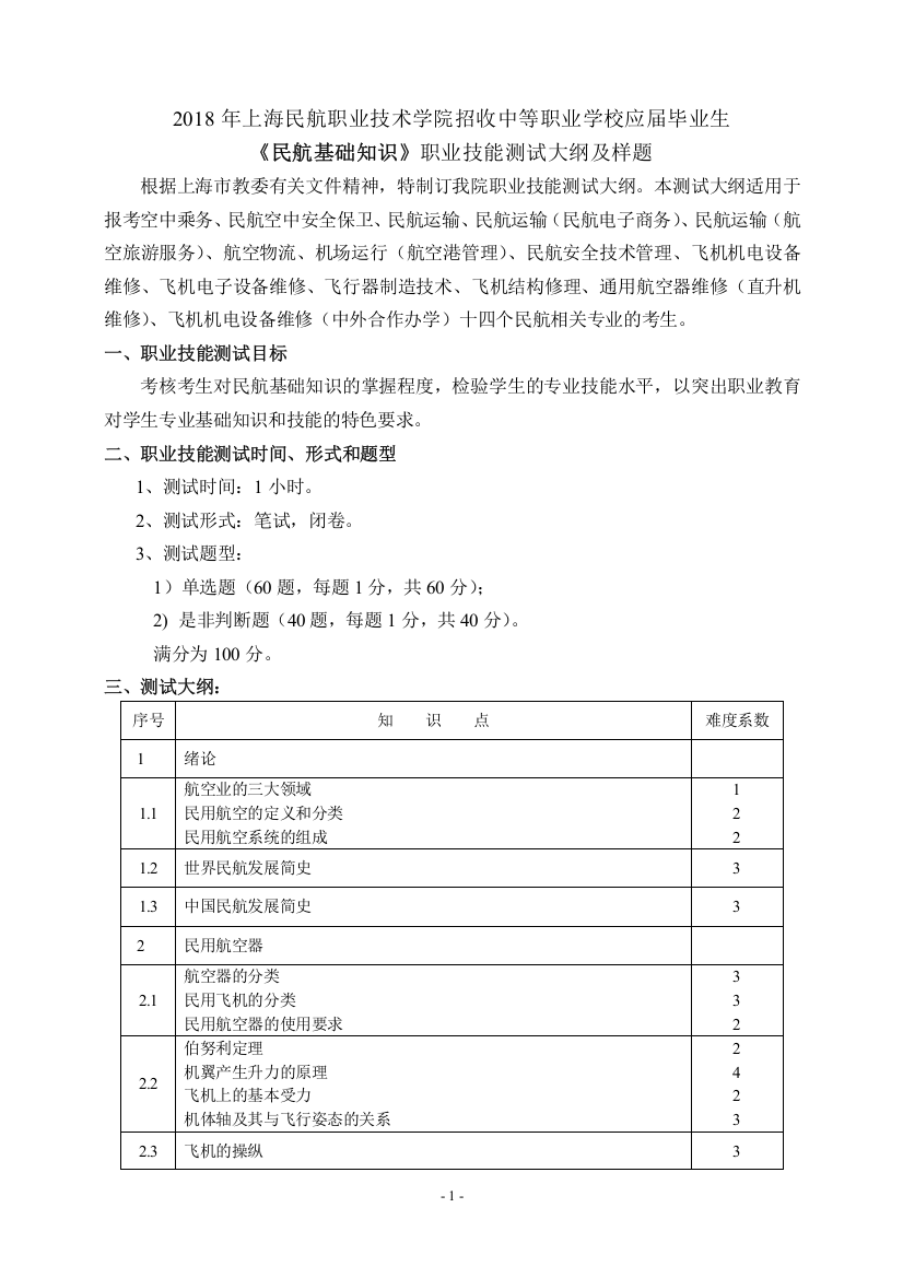 上海民航职业技术学院招收中等职业学校应届毕业生