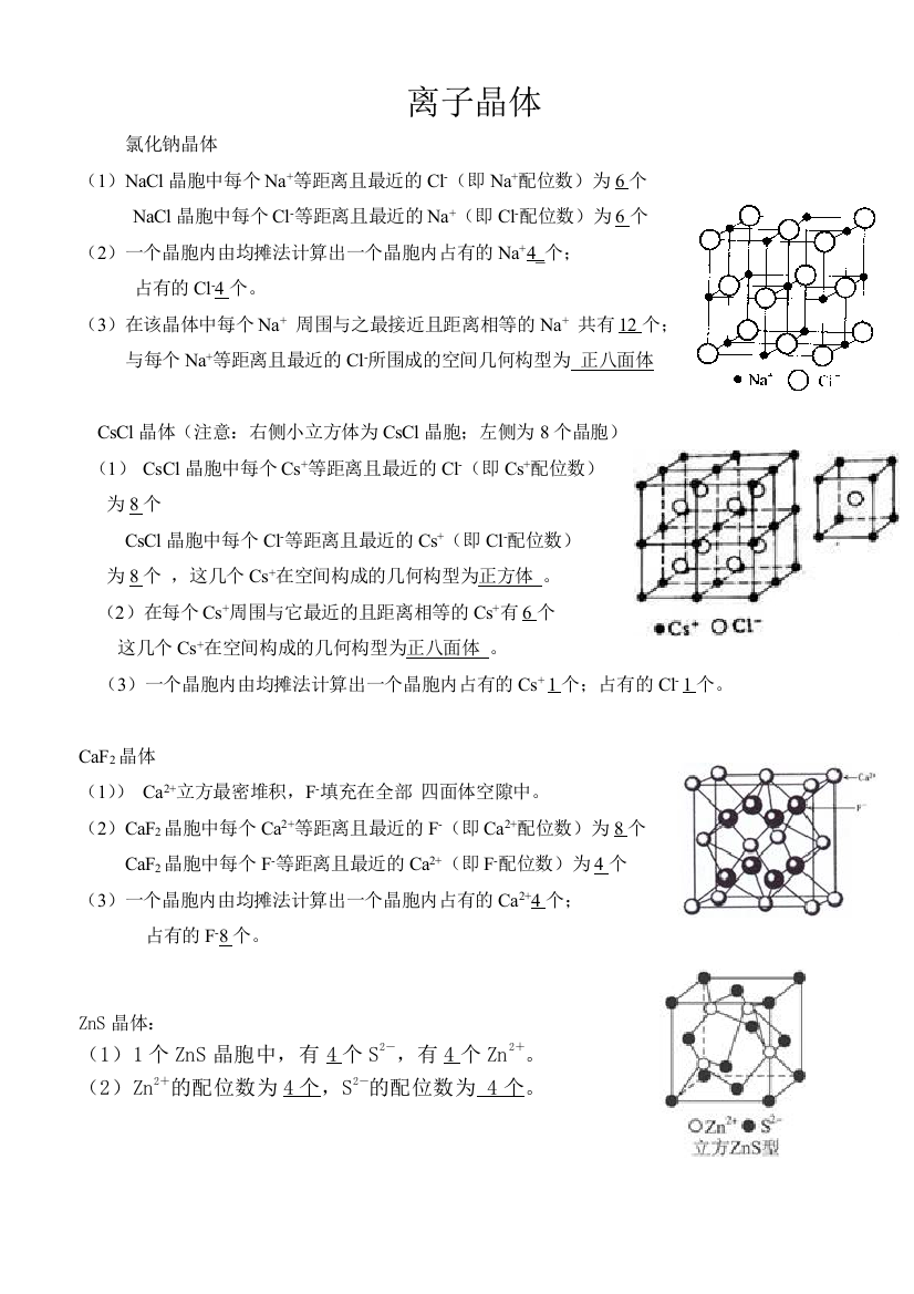 常见晶胞模型