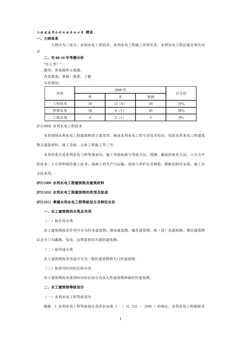 二建水利水电管理与实务必考知识点(1)