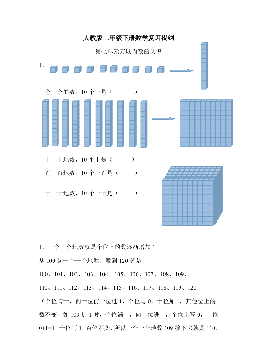 二年级下万以内数的认识复习