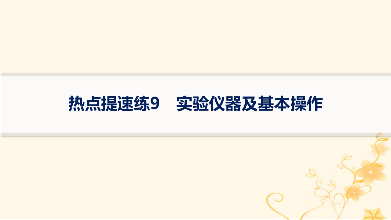 适用于新高考新教材2024版高考化学二轮复习热点提速练9实验仪器及基本操作课件