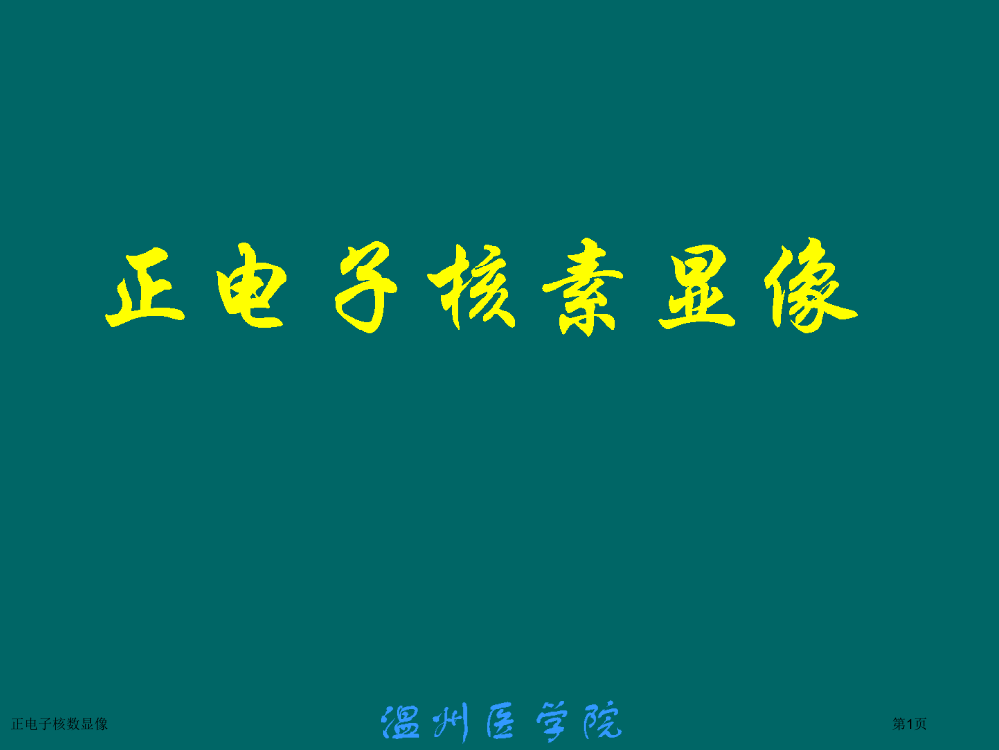 正电子核数显像专家讲座