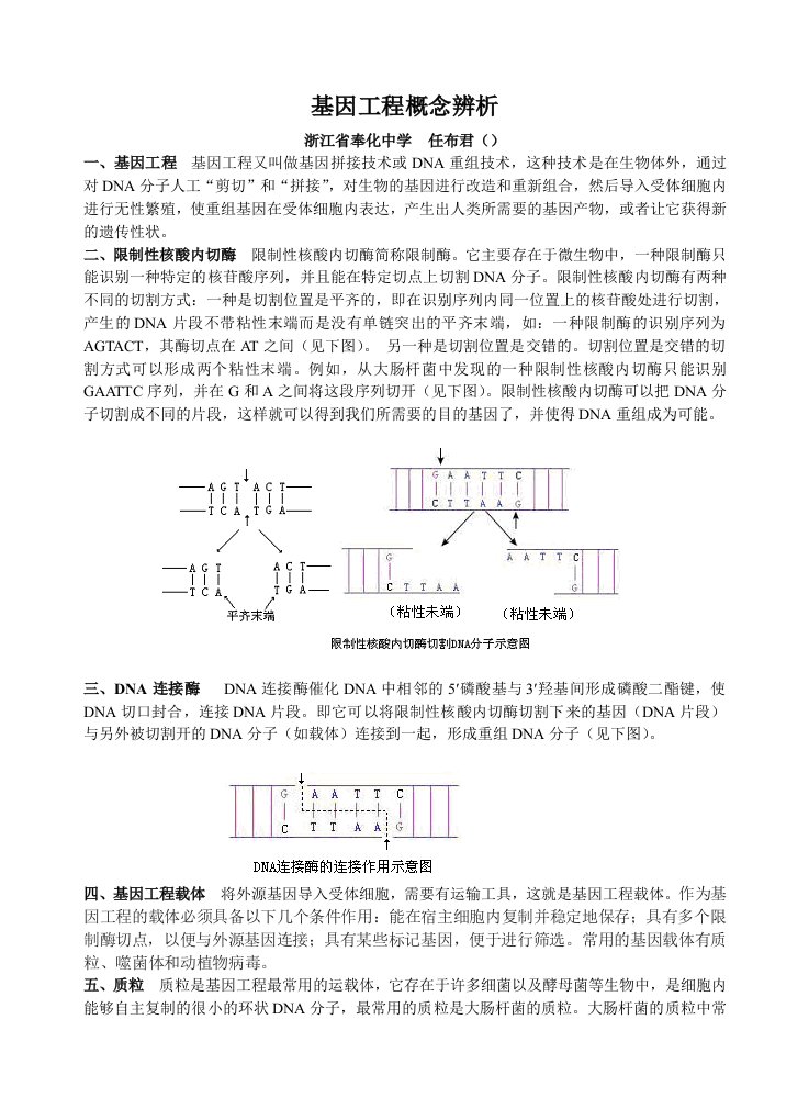 建筑工程管理-基因工程概念辨析