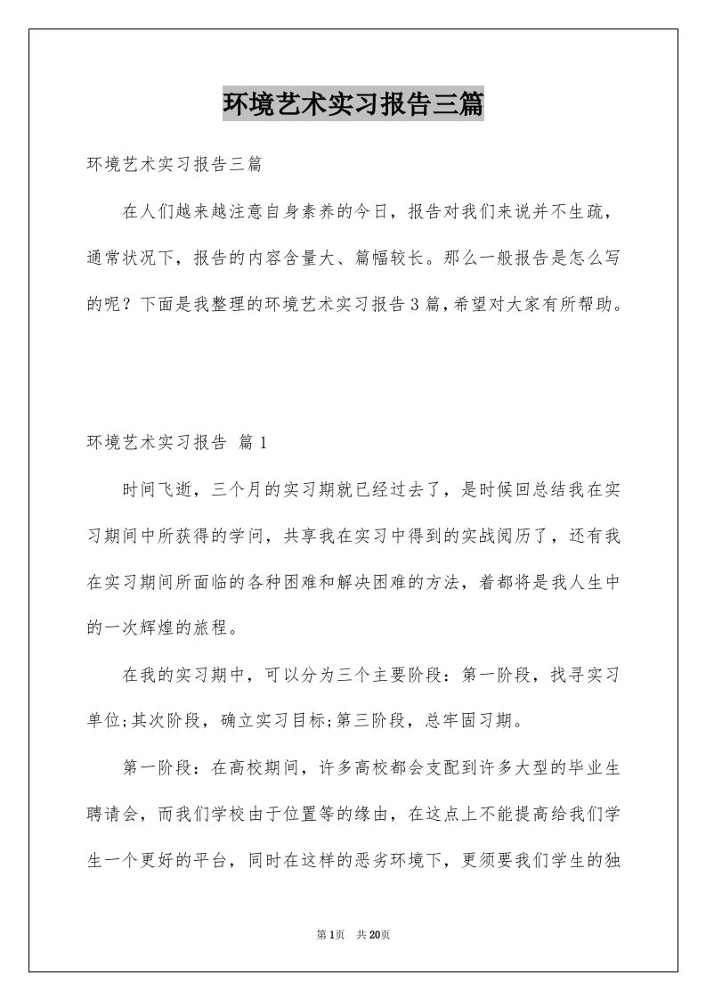 环境艺术实习报告三篇