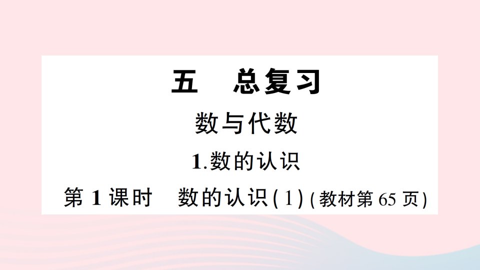 2023六年级数学下册第五单元总复习1数与代数1数的认识第1课时数的认识1作业课件西师大版