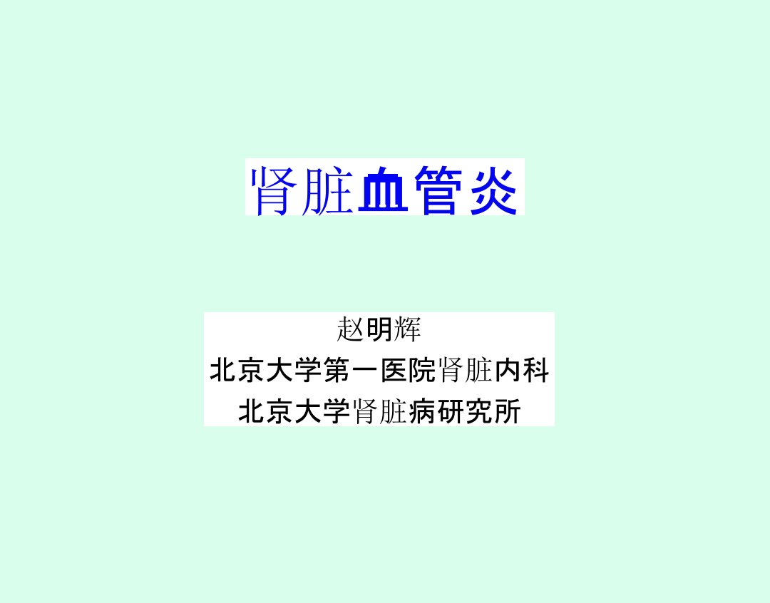 肾脏血管炎--病理