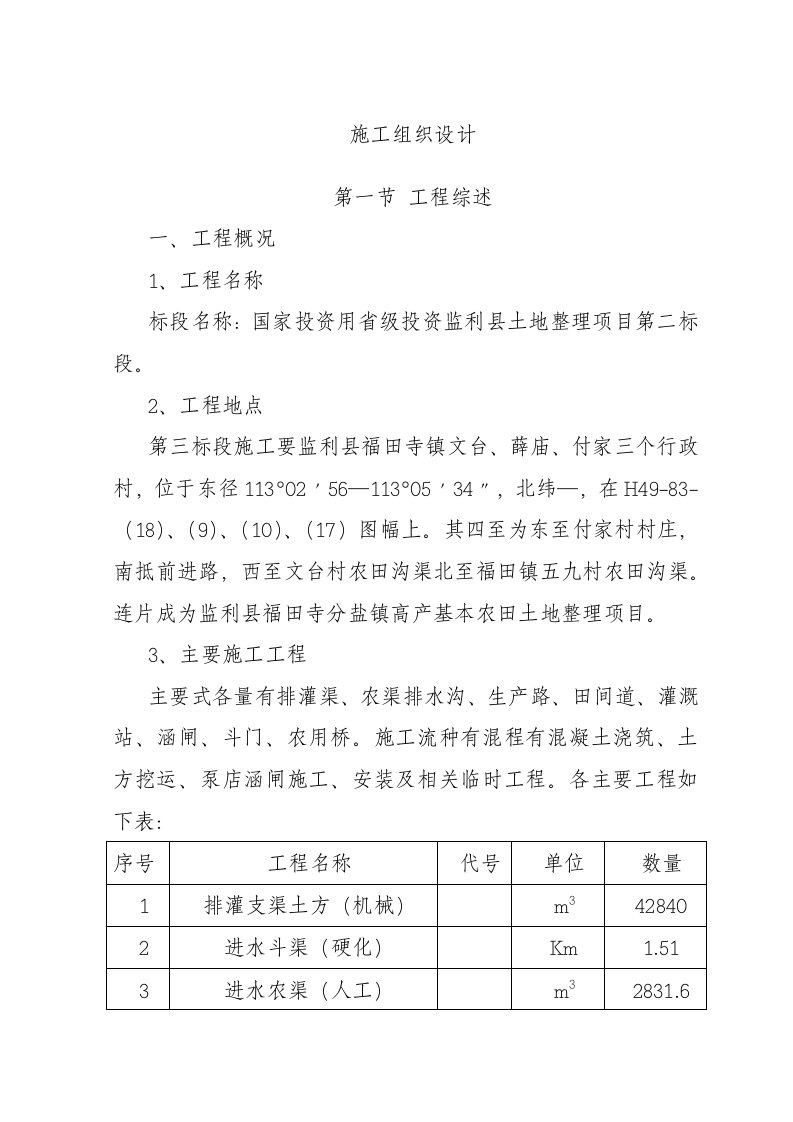 施工组织-土地整理施工方案2