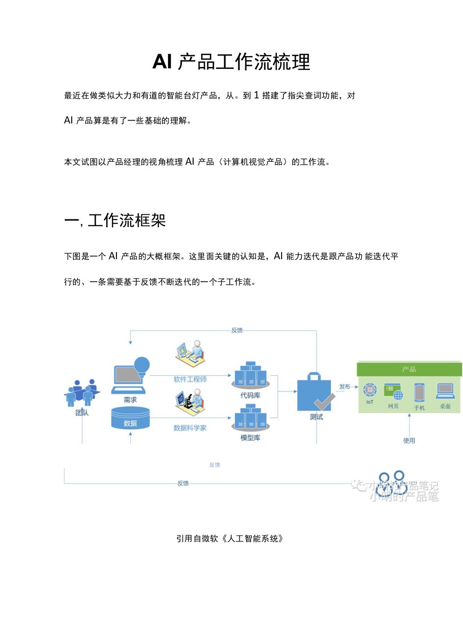 AI产品工作流梳理