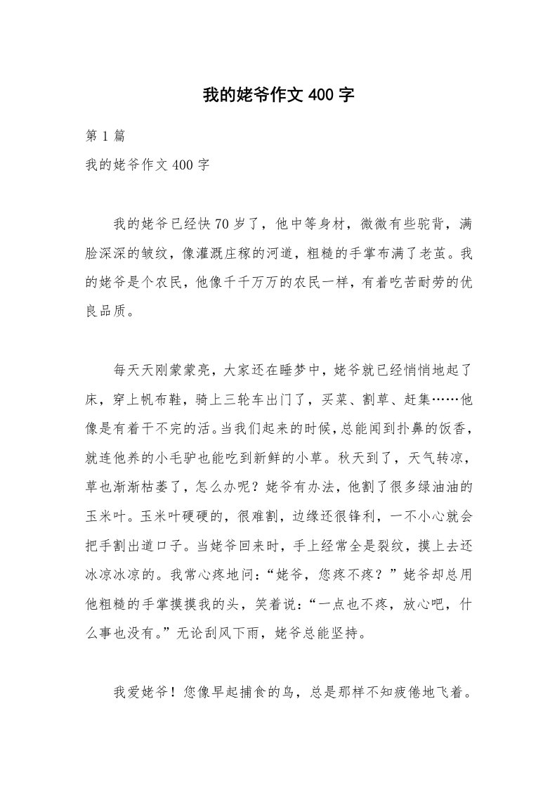 我的姥爷作文400字