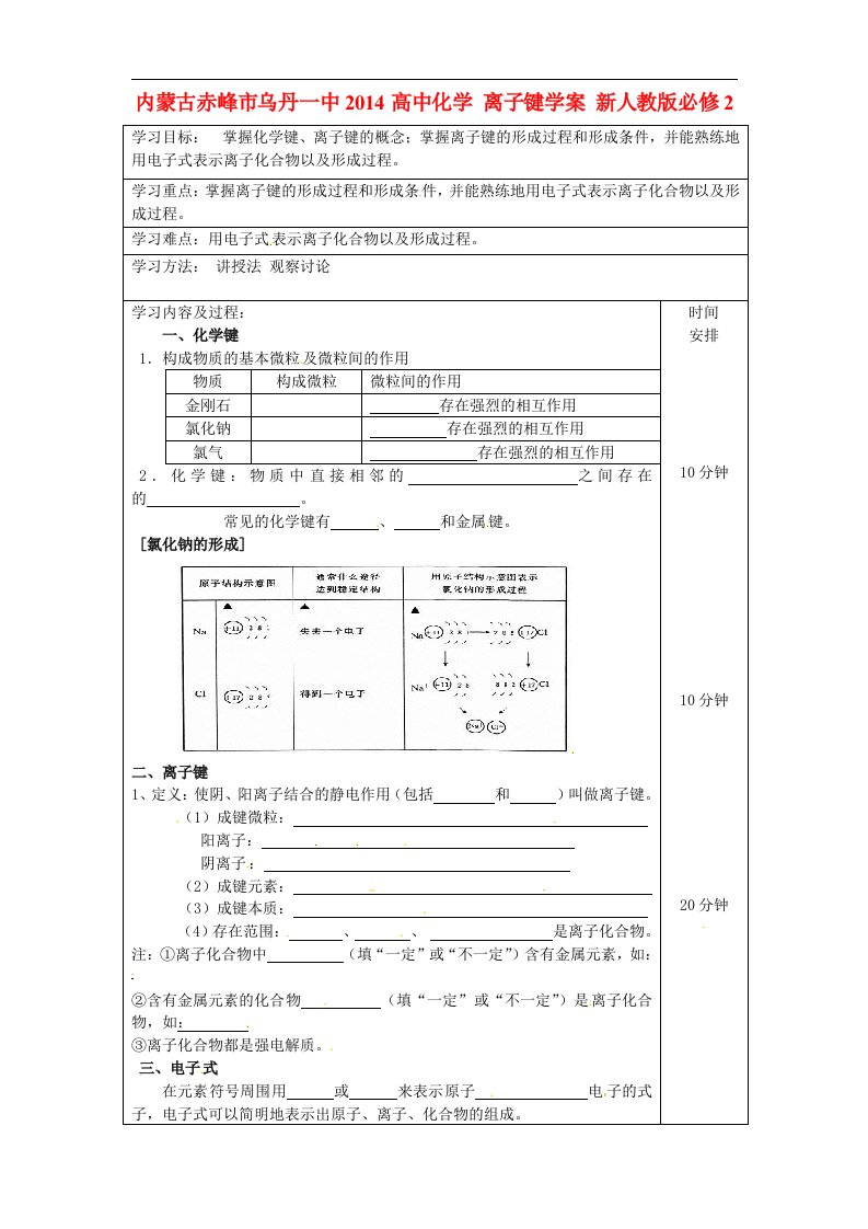 内蒙古赤峰市乌丹一中高中化学