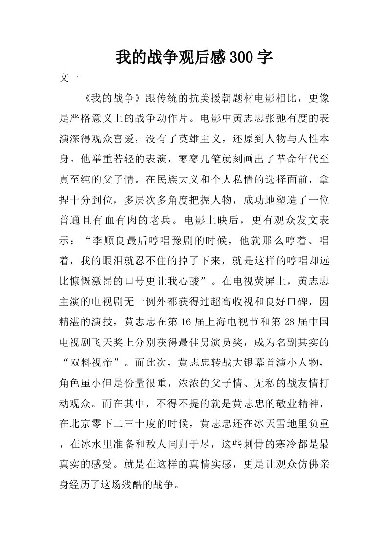 我的战争观后感300字.doc