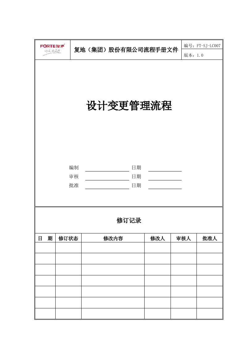 流程管理-FTSJLC7设计变更管理流程