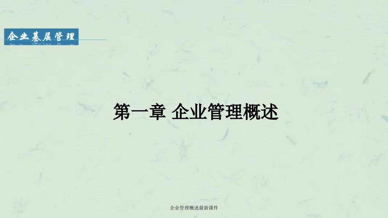 企业管理概述最新课件