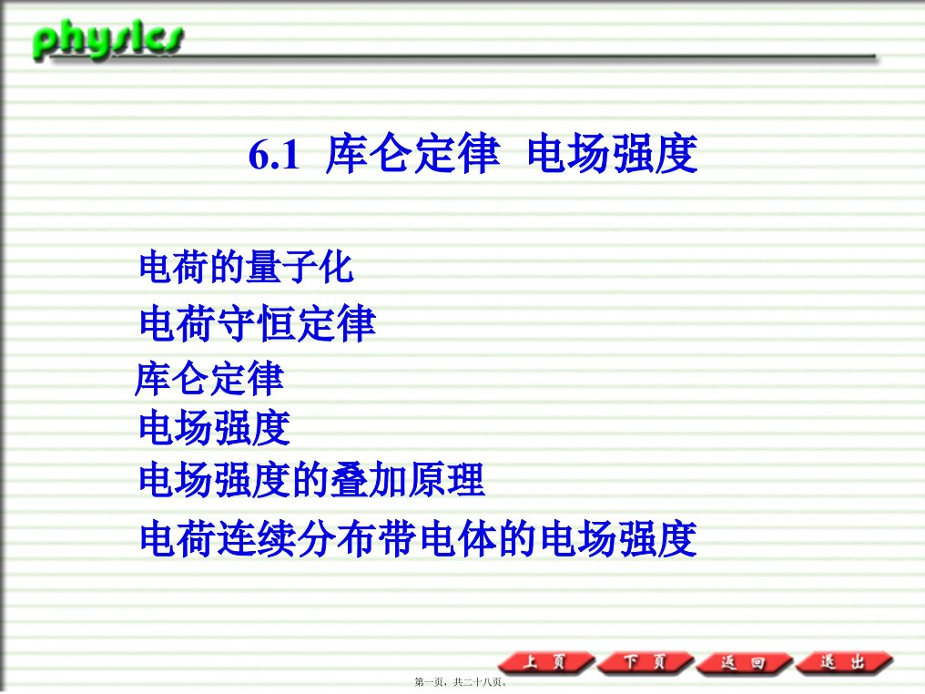 普通物理课件6.1库仑定律电场强度