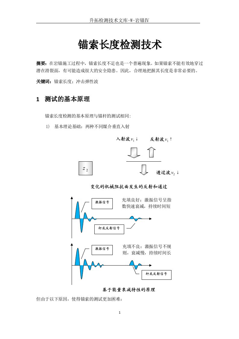 锚索长度检测技术